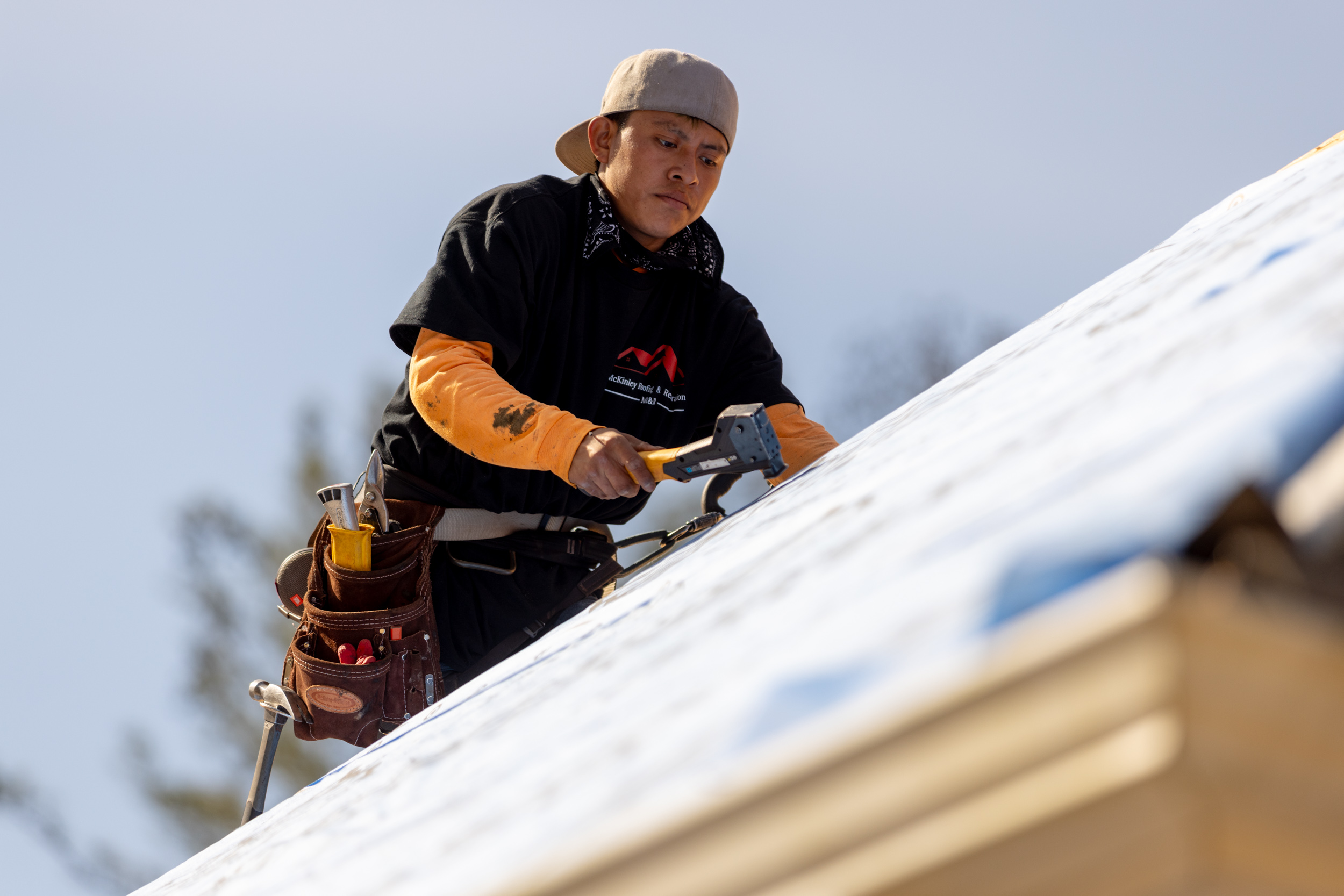 McKinley roofer with nail gun